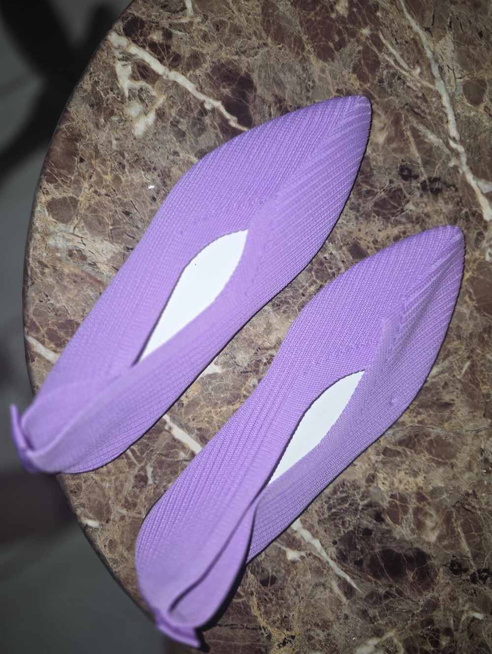 Lavender Pointed Knit Slip-On Flats - Women
